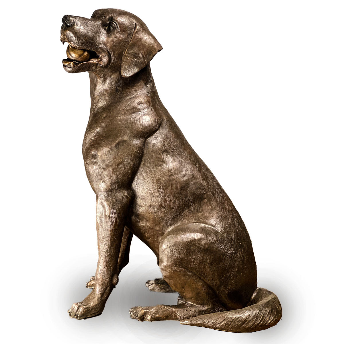 Bronze Labrador Dog Statue, "Bailey"-3. Asian & Chinese Furniture, Art, Antiques, Vintage Home Décor for sale at FEA Home