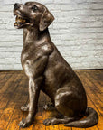 Bronze Labrador Dog Statue, "Bailey"-30. Asian & Chinese Furniture, Art, Antiques, Vintage Home Décor for sale at FEA Home