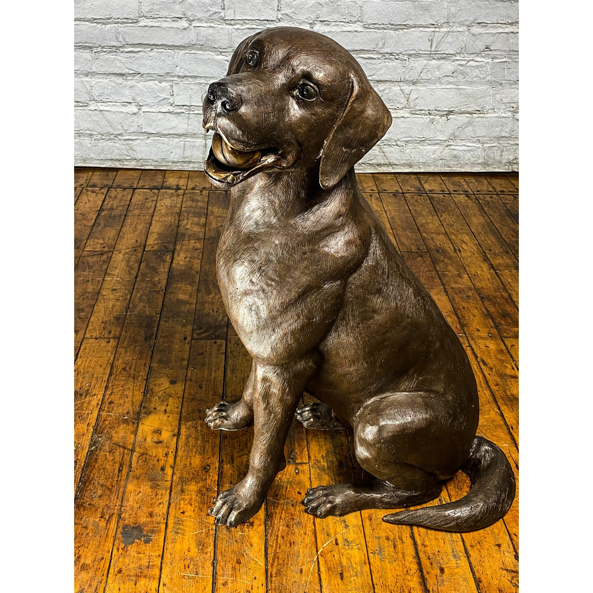 Bronze Labrador Dog Statue, "Bailey"-31. Asian & Chinese Furniture, Art, Antiques, Vintage Home Décor for sale at FEA Home