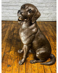 Bronze Labrador Dog Statue, "Bailey"-31. Asian & Chinese Furniture, Art, Antiques, Vintage Home Décor for sale at FEA Home