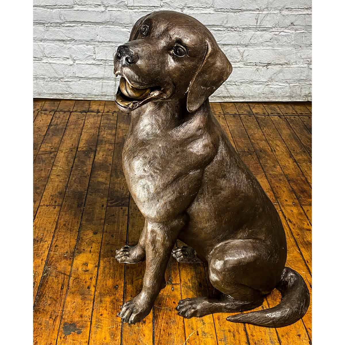 Bronze Labrador Dog Statue, "Bailey"-32. Asian & Chinese Furniture, Art, Antiques, Vintage Home Décor for sale at FEA Home
