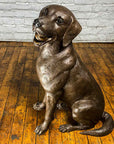 Bronze Labrador Dog Statue, "Bailey"-32. Asian & Chinese Furniture, Art, Antiques, Vintage Home Décor for sale at FEA Home
