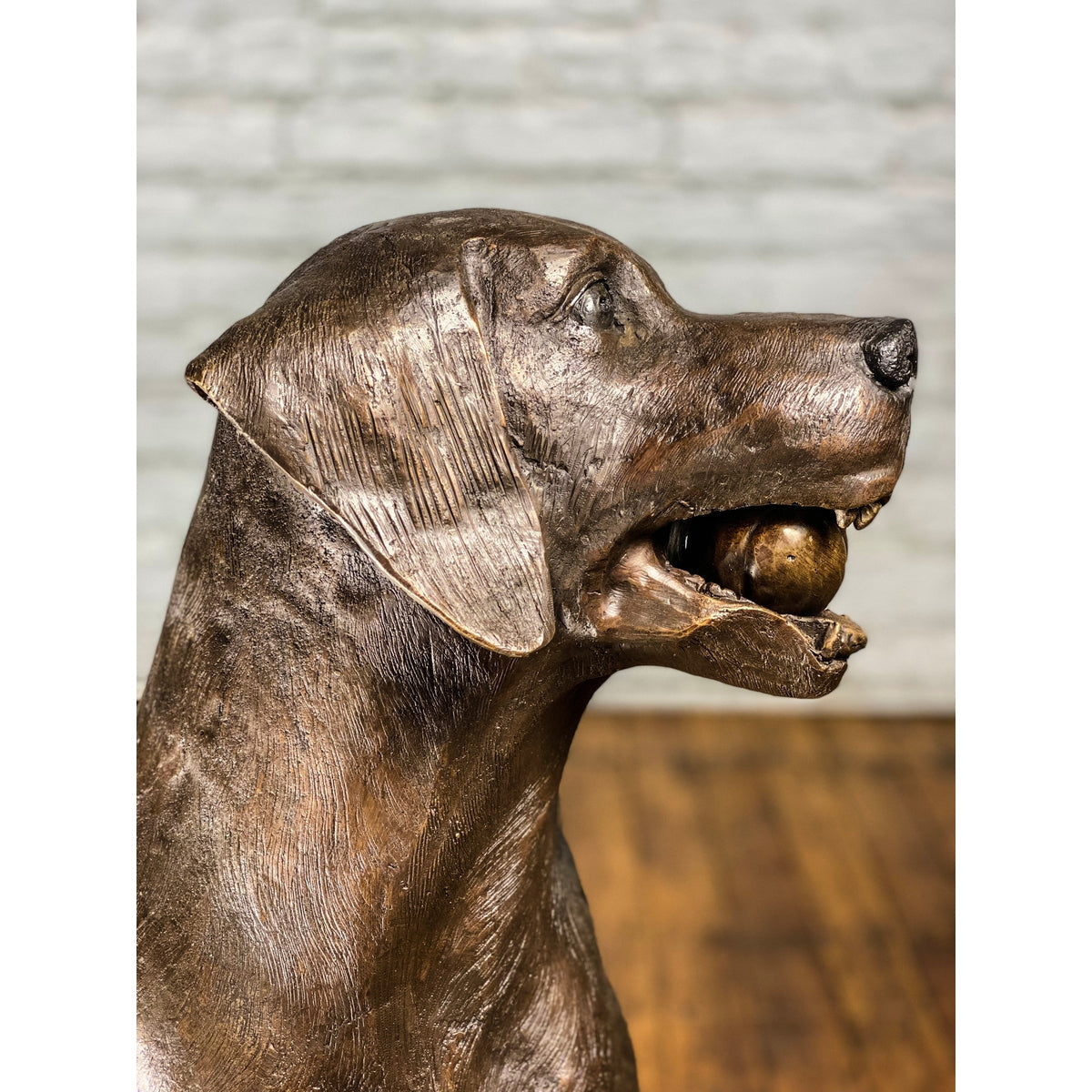 Bronze Labrador Dog Statue, "Bailey"-33. Asian & Chinese Furniture, Art, Antiques, Vintage Home Décor for sale at FEA Home