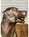 Bronze Labrador Dog Statue, "Bailey"-33. Asian & Chinese Furniture, Art, Antiques, Vintage Home Décor for sale at FEA Home