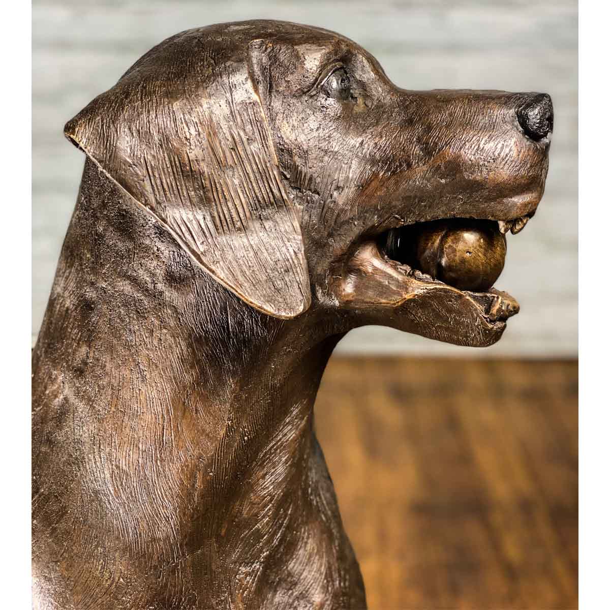 Bronze Labrador Dog Statue, "Bailey"-34. Asian & Chinese Furniture, Art, Antiques, Vintage Home Décor for sale at FEA Home