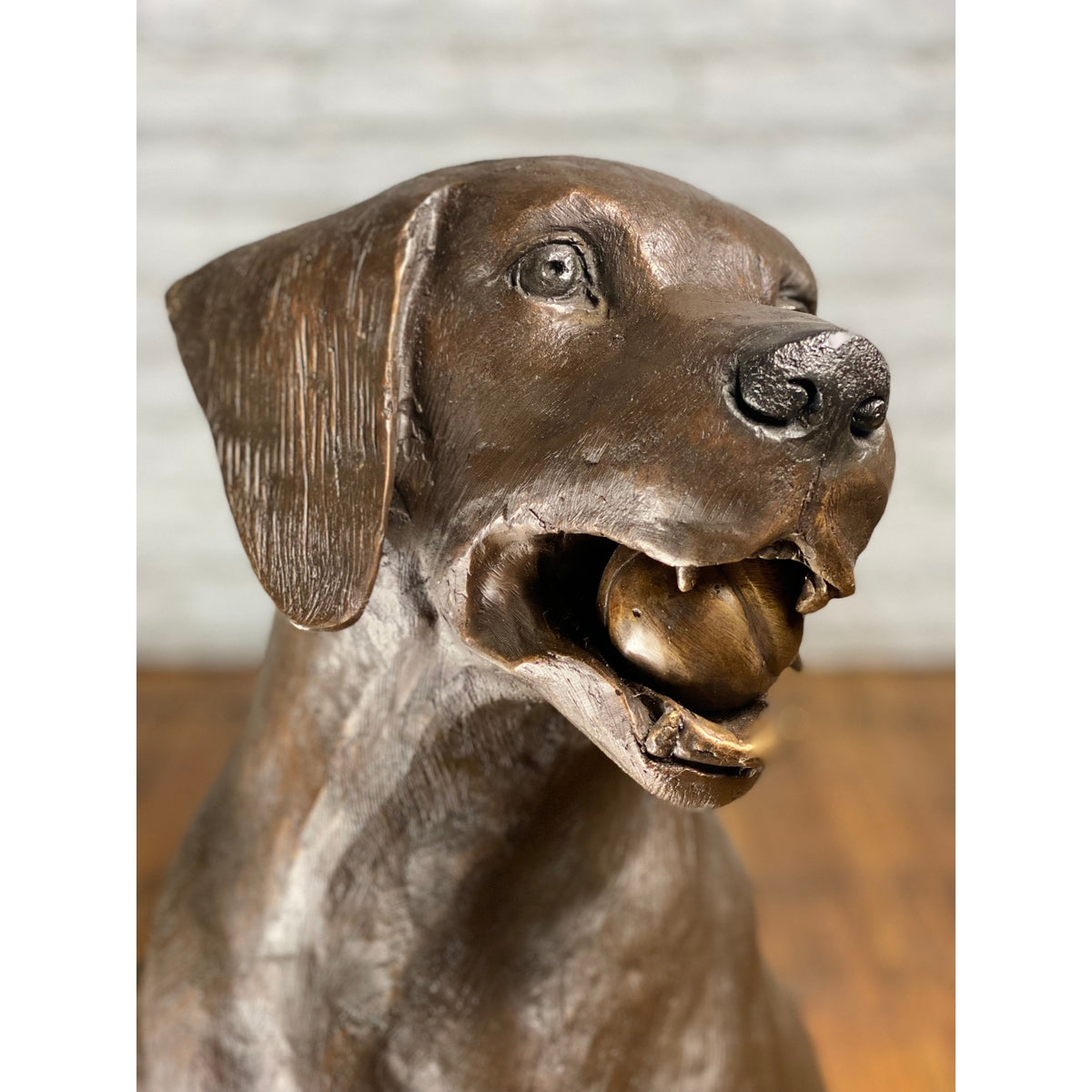 Bronze Labrador Dog Statue, "Bailey"-35. Asian & Chinese Furniture, Art, Antiques, Vintage Home Décor for sale at FEA Home