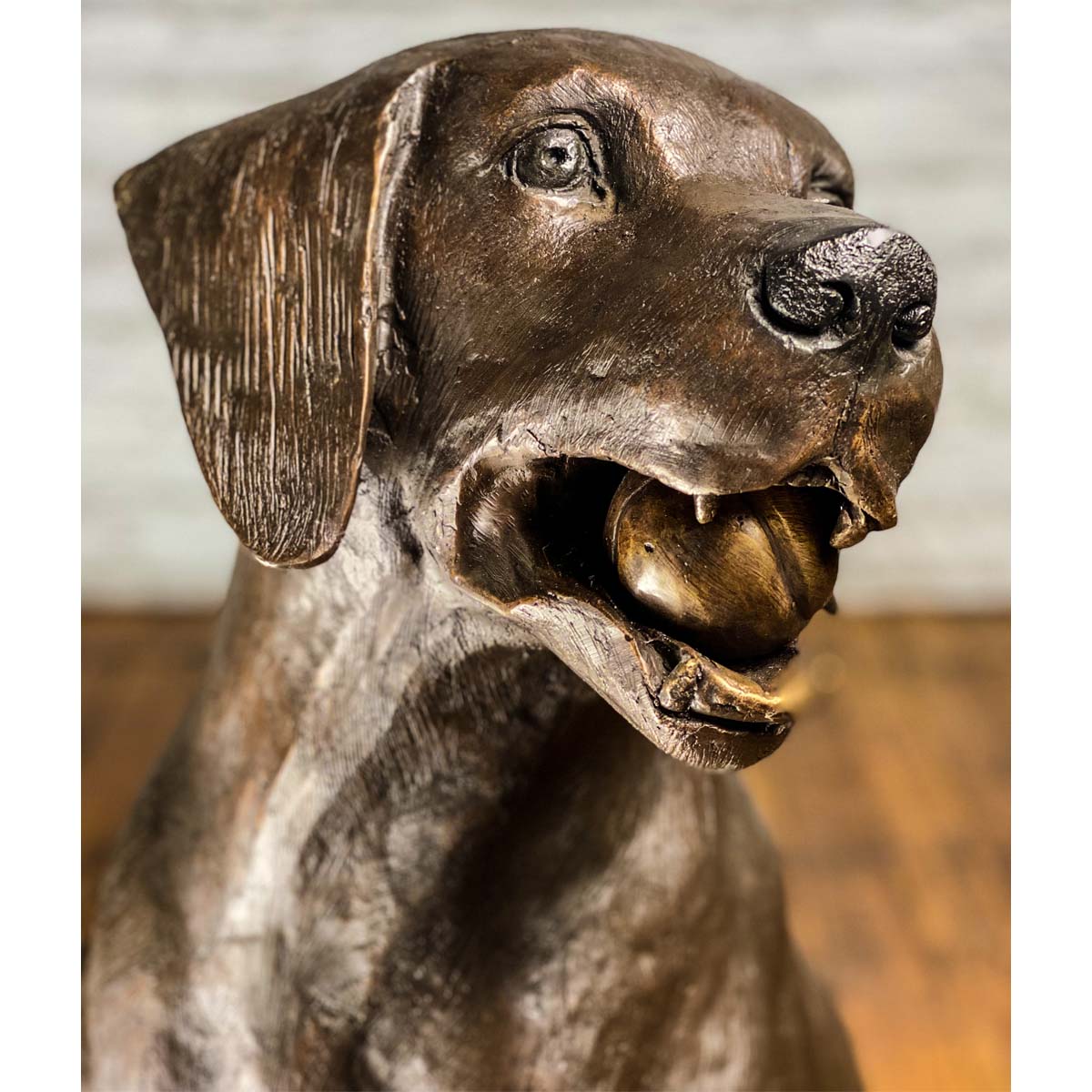 Bronze Labrador Dog Statue, "Bailey"-36. Asian & Chinese Furniture, Art, Antiques, Vintage Home Décor for sale at FEA Home