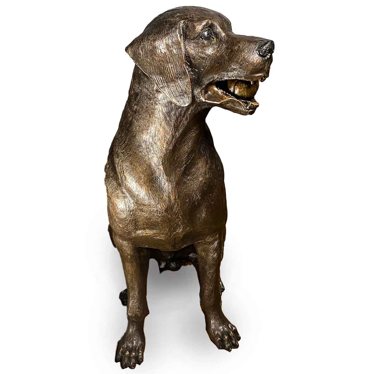 Bronze Labrador Dog Statue, "Bailey"-4. Asian & Chinese Furniture, Art, Antiques, Vintage Home Décor for sale at FEA Home