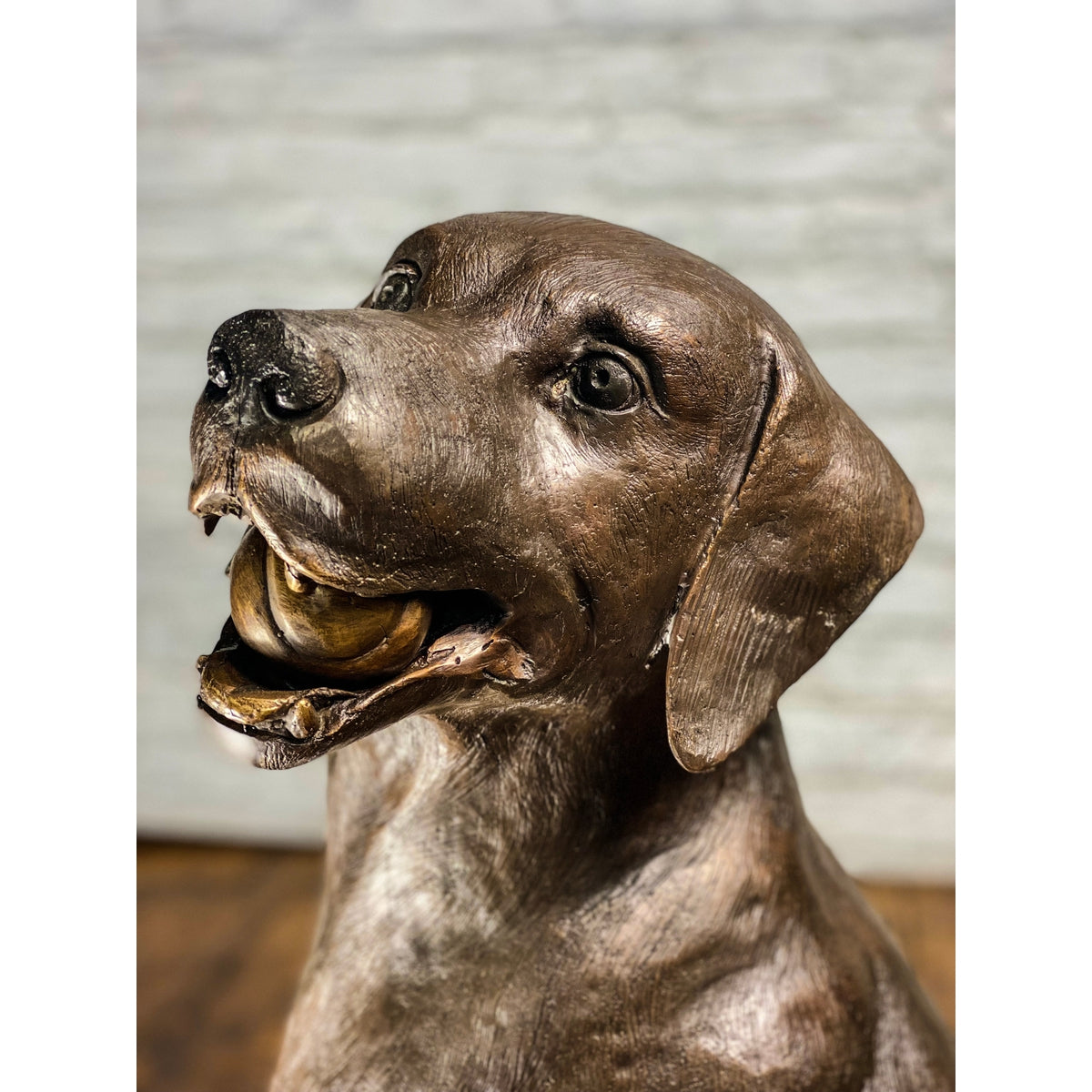 Bronze Labrador Dog Statue, "Bailey"-5. Asian & Chinese Furniture, Art, Antiques, Vintage Home Décor for sale at FEA Home