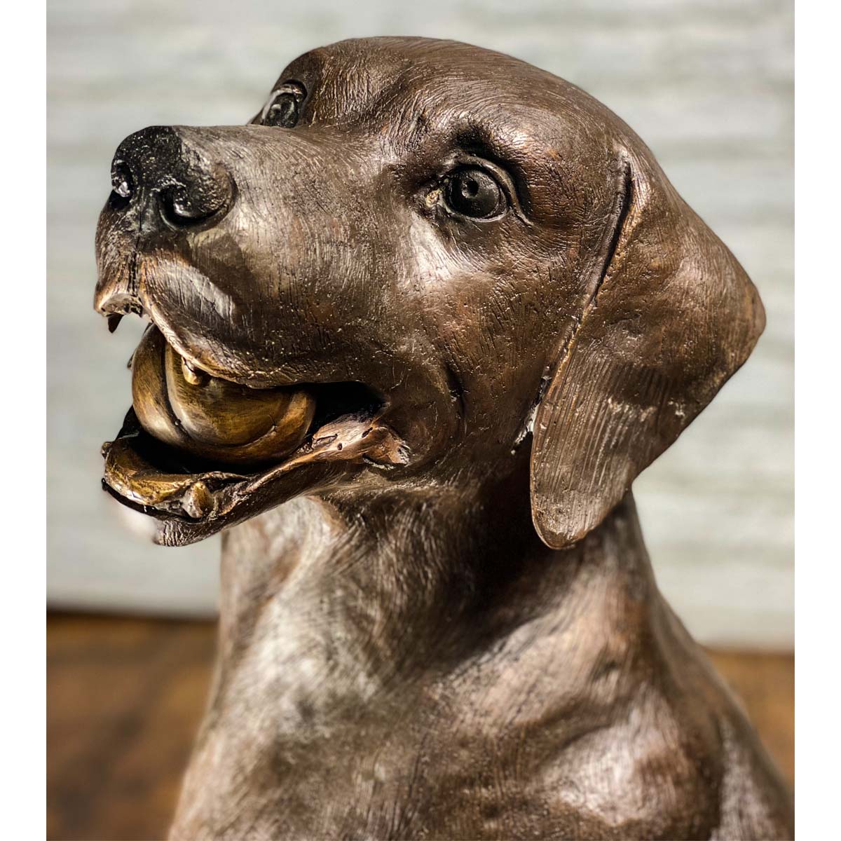 Bronze Labrador Dog Statue, "Bailey"-7. Asian & Chinese Furniture, Art, Antiques, Vintage Home Décor for sale at FEA Home
