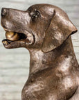 Bronze Labrador Dog Statue, "Bailey"-9. Asian & Chinese Furniture, Art, Antiques, Vintage Home Décor for sale at FEA Home