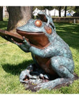 Bronze Reading Animal Sculpture, "Frog Prince"-3. Asian & Chinese Furniture, Art, Antiques, Vintage Home Décor for sale at FEA Home