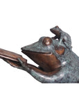 Bronze Reading Animal Sculpture, "Frog Prince"-7. Asian & Chinese Furniture, Art, Antiques, Vintage Home Décor for sale at FEA Home