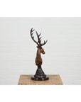 Bronze Stag Head Sculpture on Marble Base Created with Lost Wax Technique-12. Asian & Chinese Furniture, Art, Antiques, Vintage Home Décor for sale at FEA Home