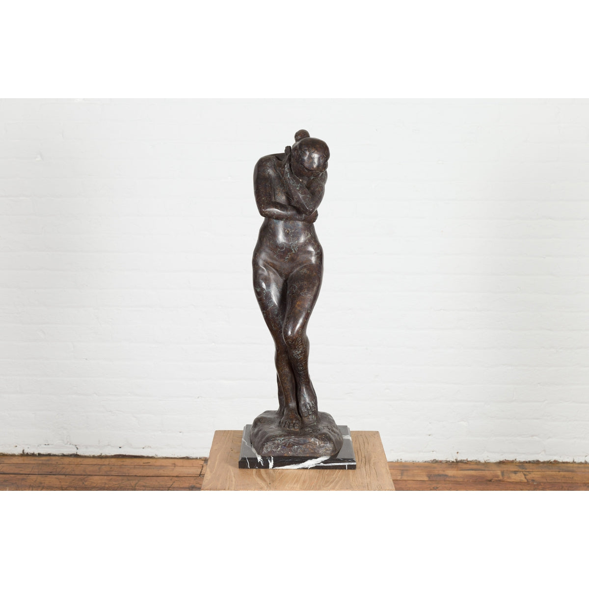 Bronze Tabletop Sculpture Inspired by Auguste Rodin's Eve-10. Asian & Chinese Furniture, Art, Antiques, Vintage Home Décor for sale at FEA Home