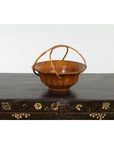 Chinese Late Qing Dynasty 1900s Varnished Bamboo Basket with Large Handles-7. Asian & Chinese Furniture, Art, Antiques, Vintage Home Décor for sale at FEA Home