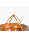 Chinese Late Qing Dynasty 1900s Varnished Bamboo Basket with Large Handles-9. Asian & Chinese Furniture, Art, Antiques, Vintage Home Décor for sale at FEA Home