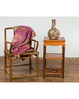 Chinese Late Qing Dynasty Lamp Table with Cracked Ice Shelf and Horse Hoof Feet-4. Asian & Chinese Furniture, Art, Antiques, Vintage Home Décor for sale at FEA Home