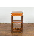 Chinese Late Qing Dynasty Lamp Table with Cracked Ice Shelf and Horse Hoof Feet-5. Asian & Chinese Furniture, Art, Antiques, Vintage Home Décor for sale at FEA Home
