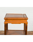 Chinese Late Qing Dynasty Lamp Table with Cracked Ice Shelf and Horse Hoof Feet-7. Asian & Chinese Furniture, Art, Antiques, Vintage Home Décor for sale at FEA Home