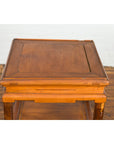 Chinese Late Qing Dynasty Lamp Table with Cracked Ice Shelf and Horse Hoof Feet-8. Asian & Chinese Furniture, Art, Antiques, Vintage Home Décor for sale at FEA Home