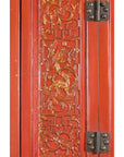 Chinese Late Qing Dynasty Period Red Lacquer Cabinet with Carved and Gilt Doors-17. Asian & Chinese Furniture, Art, Antiques, Vintage Home Décor for sale at FEA Home