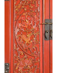 Chinese Late Qing Dynasty Period Red Lacquer Cabinet with Carved and Gilt Doors-18. Asian & Chinese Furniture, Art, Antiques, Vintage Home Décor for sale at FEA Home