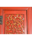 Chinese Late Qing Dynasty Period Red Lacquer Cabinet with Carved and Gilt Doors-20. Asian & Chinese Furniture, Art, Antiques, Vintage Home Décor for sale at FEA Home