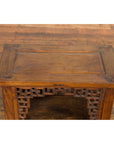 Chinese Qing Dynasty 19th Century Elm Side Cabinet with Fretwork Shelf and Doors-10. Asian & Chinese Furniture, Art, Antiques, Vintage Home Décor for sale at FEA Home