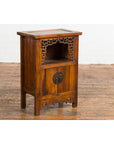 Chinese Qing Dynasty 19th Century Elm Side Cabinet with Fretwork Shelf and Doors-14. Asian & Chinese Furniture, Art, Antiques, Vintage Home Décor for sale at FEA Home