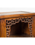 Chinese Qing Dynasty 19th Century Elm Side Cabinet with Fretwork Shelf and Doors-15. Asian & Chinese Furniture, Art, Antiques, Vintage Home Décor for sale at FEA Home