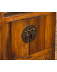 Chinese Qing Dynasty 19th Century Elm Side Cabinet with Fretwork Shelf and Doors-16. Asian & Chinese Furniture, Art, Antiques, Vintage Home Décor for sale at FEA Home