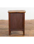 Chinese Qing Dynasty 19th Century Elm Side Cabinet with Fretwork Shelf and Doors-18. Asian & Chinese Furniture, Art, Antiques, Vintage Home Décor for sale at FEA Home