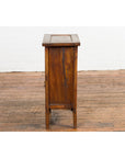 Chinese Qing Dynasty 19th Century Elm Side Cabinet with Fretwork Shelf and Doors-19. Asian & Chinese Furniture, Art, Antiques, Vintage Home Décor for sale at FEA Home