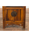 Chinese Qing Dynasty 19th Century Elm Side Cabinet with Fretwork Shelf and Doors-8. Asian & Chinese Furniture, Art, Antiques, Vintage Home Décor for sale at FEA Home