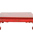 Chinese Qing Dynasty Low Kang Table with Custom Red Distressed Lacquer-1. Asian & Chinese Furniture, Art, Antiques, Vintage Home Décor for sale at FEA Home