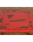 Chinese Qing Dynasty Low Kang Table with Custom Red Distressed Lacquer-10. Asian & Chinese Furniture, Art, Antiques, Vintage Home Décor for sale at FEA Home