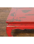 Chinese Qing Dynasty Low Kang Table with Custom Red Distressed Lacquer-6. Asian & Chinese Furniture, Art, Antiques, Vintage Home Décor for sale at FEA Home