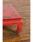 Chinese Qing Dynasty Low Kang Table with Custom Red Distressed Lacquer-9. Asian & Chinese Furniture, Art, Antiques, Vintage Home Décor for sale at FEA Home