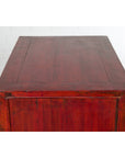 Chinese Red Lacquer Late Qing Dynasty Bedside Cabinet with Carved Décor-18. Asian & Chinese Furniture, Art, Antiques, Vintage Home Décor for sale at FEA Home