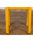Chinese Vintage Distressed Yellow Lacquer with Single Drawer and Horse Hoof Feet-5. Asian & Chinese Furniture, Art, Antiques, Vintage Home Décor for sale at FEA Home