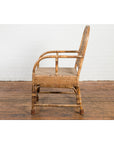 Country Style Burmese Vintage Hand-Woven Rattan Armchair with Rounded Back-14. Asian & Chinese Furniture, Art, Antiques, Vintage Home Décor for sale at FEA Home