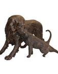 Dog and Cat Bronze Garden Statue, "Opposites Attract"-3. Asian & Chinese Furniture, Art, Antiques, Vintage Home Décor for sale at FEA Home