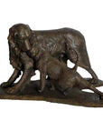 Dog and Cat Bronze Garden Statue, "Opposites Attract"-8. Asian & Chinese Furniture, Art, Antiques, Vintage Home Décor for sale at FEA Home