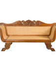 Dutch Colonial Javanese Teak Settee w/ Inset Woven Rattan, SKU , image 2