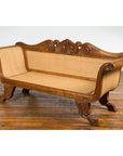 Dutch Colonial Javanese Teak Settee w/ Inset Woven Rattan, SKU , image 6