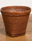 Hand Woven Rattan and Bamboo Thai 19th Century Grain Basket with Tapering Lines-2. Asian & Chinese Furniture, Art, Antiques, Vintage Home Décor for sale at FEA Home