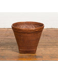 Hand Woven Rattan and Bamboo Thai 19th Century Grain Basket with Tapering Lines-8. Asian & Chinese Furniture, Art, Antiques, Vintage Home Décor for sale at FEA Home