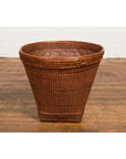 Hand Woven Rattan and Bamboo Thai 19th Century Grain Basket with Tapering Lines-9. Asian & Chinese Furniture, Art, Antiques, Vintage Home Décor for sale at FEA Home