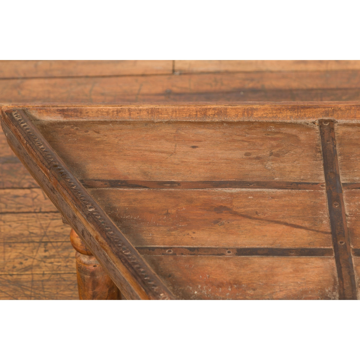 Indian 19th Century Wood Bullock Cart Made into a Coffee Table with Iron Details-6. Asian & Chinese Furniture, Art, Antiques, Vintage Home Décor for sale at FEA Home